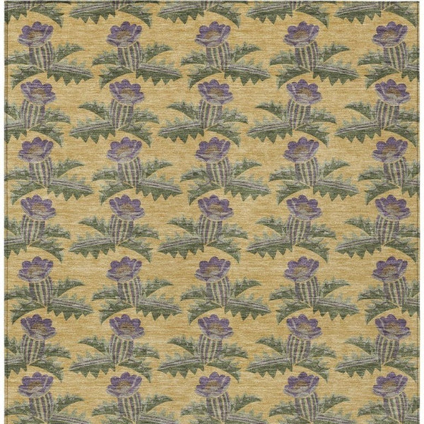 10 X 14 Floral Polyester Area Rug Stain Resistant Washable Indoor Outdoor Use