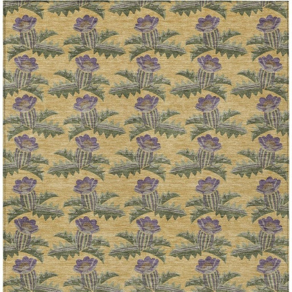 10 X 14 Floral Polyester Area Rug Stain Resistant Washable Indoor Outdoor Use