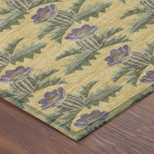 10 X 14 Floral Polyester Area Rug Stain Resistant Washable Indoor Outdoor Use