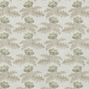 9 X 12 Ivory Brown Floral Polyester Area Rug Stain Resistant for Indoor Outdoor Use