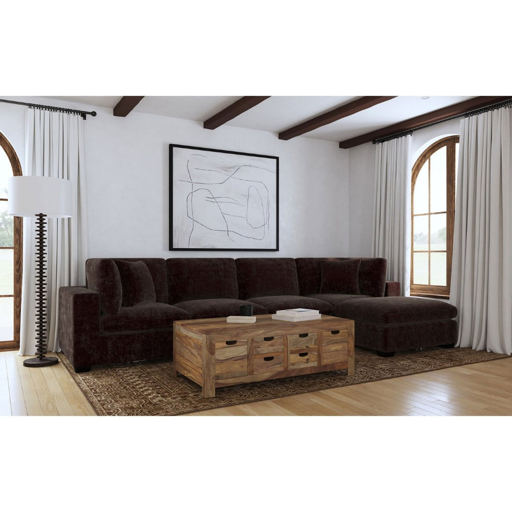 English Elm Murtagh Six Piece Modular Sectional Soft Fabric Lounge Sofa with Tapered Wooden Legs B062S01584