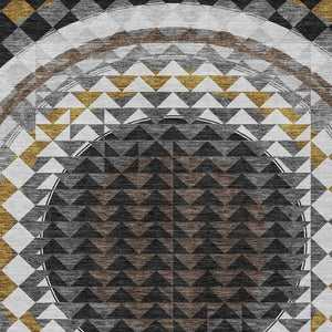 8 Ft X 10 Ft Geometric Polyester Area Rug Washable Stain Resistant for Patio or Living Room