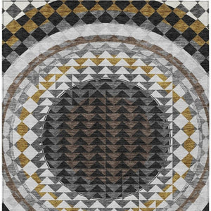8 Ft X 10 Ft Geometric Polyester Area Rug Washable Stain Resistant for Patio or Living Room