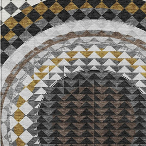 8 Ft X 10 Ft Geometric Polyester Area Rug Washable Stain Resistant for Patio or Living Room