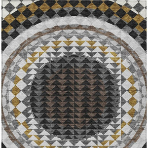 8 Ft X 10 Ft Geometric Polyester Area Rug Washable Stain Resistant for Patio or Living Room
