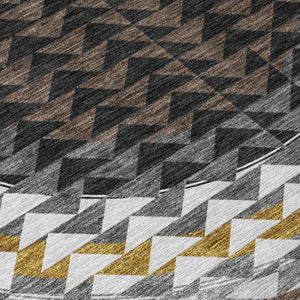 8 Ft X 10 Ft Geometric Polyester Area Rug Washable Stain Resistant for Patio or Living Room