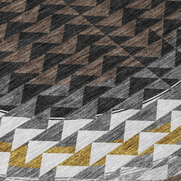 8 Ft X 10 Ft Geometric Polyester Area Rug Washable Stain Resistant for Patio or Living Room