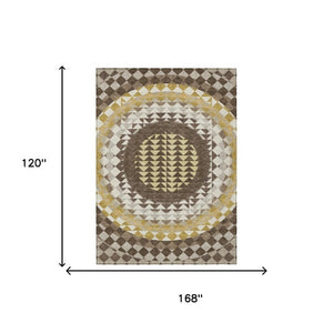 10 Ft X 14 Ft Geometric Polyester Area Rug Stain Resistant for Patio or Living Room