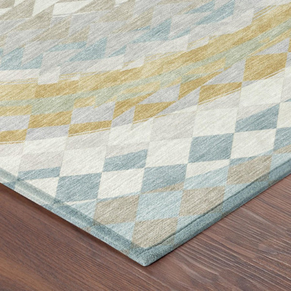 8x10 Ivory Plum Geometric Polyester Area Rug Washable Stain Resistant Patio Porch