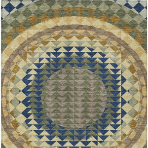 5x8 Geometric Polyester Area Rug Stain Resistant Washable for Patio or Living Room