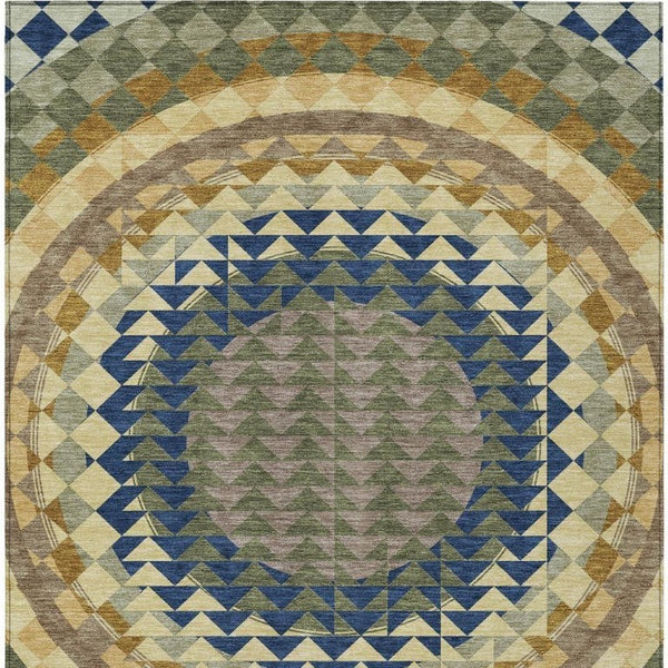5x8 Geometric Polyester Area Rug Stain Resistant Washable for Patio or Living Room