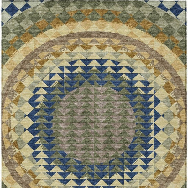 5x8 Geometric Polyester Area Rug Stain Resistant Washable for Patio or Living Room