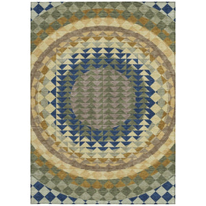 10 Ft Geometric Polyester Area Rug Washable Stain Resistant Indoor Outdoor Patio