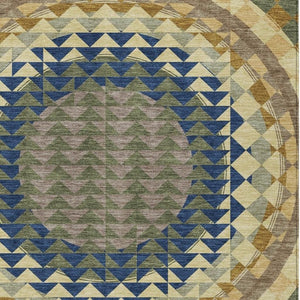 10 Ft Geometric Polyester Area Rug Washable Stain Resistant Indoor Outdoor Patio