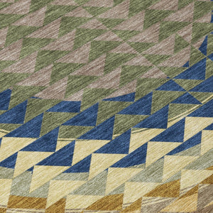 10 Ft Geometric Polyester Area Rug Washable Stain Resistant Indoor Outdoor Patio