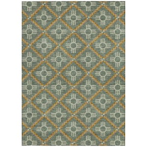 10 Ft Geometric Polyester Area Rug Stain Resistant for Indoor Outdoor Spaces