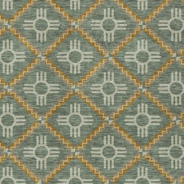 10 Ft Geometric Polyester Area Rug Stain Resistant for Indoor Outdoor Spaces
