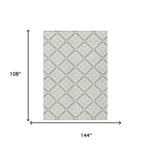 9x12 Washable Geometric Polyester Area Rug for Patio Porch Living Room and High Traffic Spaces