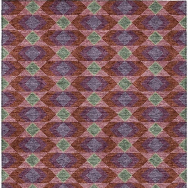 9 X 12 Geometric Polyester Area Rug Stain Resistant for Patio Porch or Living Room
