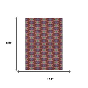 9 X 12 Geometric Polyester Area Rug Stain Resistant for Patio Porch or Living Room