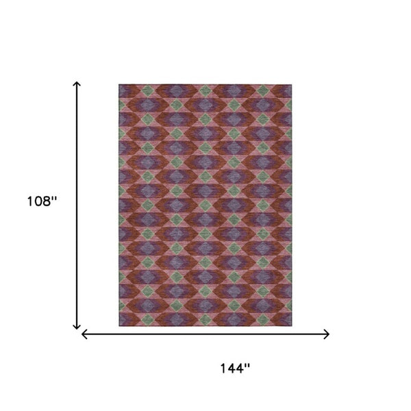 9 X 12 Geometric Polyester Area Rug Stain Resistant for Patio Porch or Living Room
