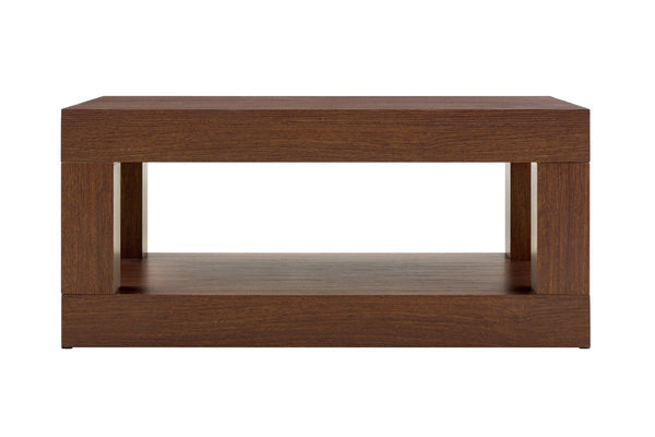 English Elm Modern Two Tier Rectangular Coffee Table with Open Shelf Mdf Frame for Living Rooms W3875P389609
