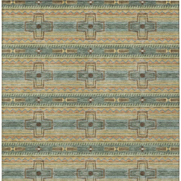 5x8 Tribal Polyester Area Rug Stain Resistant Indoor Outdoor Living Patio Use