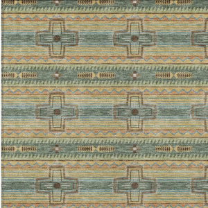 9 X 12 Tribal Geometric Polyester Area Rug Stain Resistant Indoor Outdoor Patio