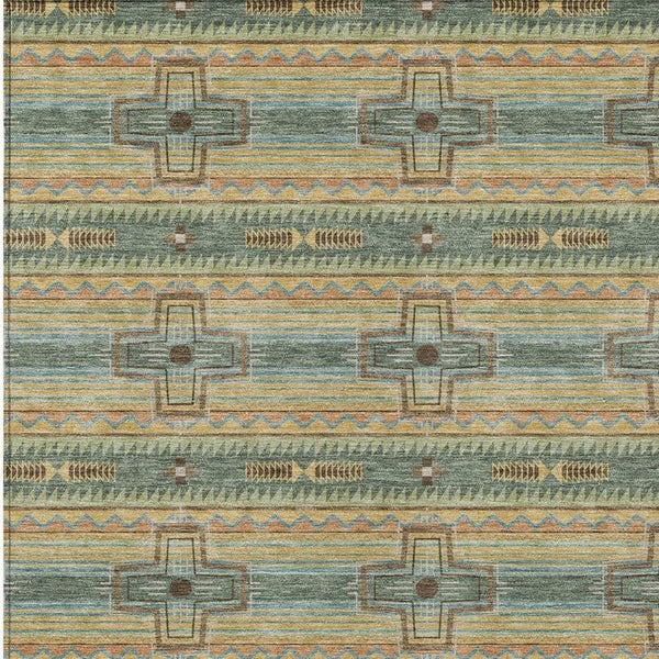 9 X 12 Tribal Geometric Polyester Area Rug Stain Resistant Indoor Outdoor Patio