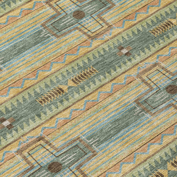 9 X 12 Tribal Geometric Polyester Area Rug Stain Resistant Indoor Outdoor Patio