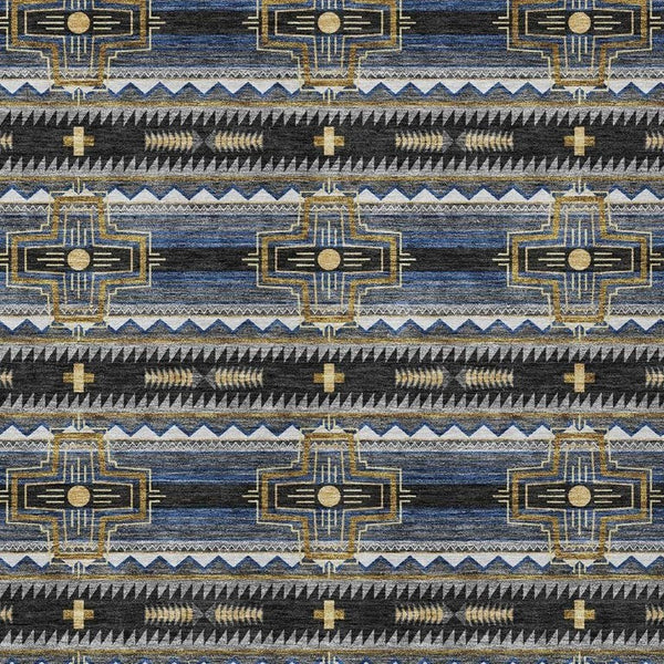 8x10 Tribal Geometric Polyester Area Rug Stain Resistant for Indoor Outdoor Spaces