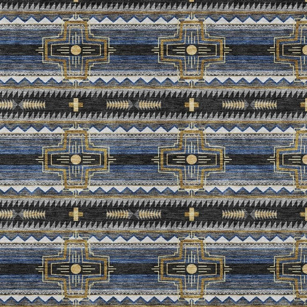 8x10 Tribal Geometric Polyester Area Rug Stain Resistant for Indoor Outdoor Spaces