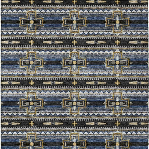 8x10 Tribal Geometric Polyester Area Rug Stain Resistant for Indoor Outdoor Spaces