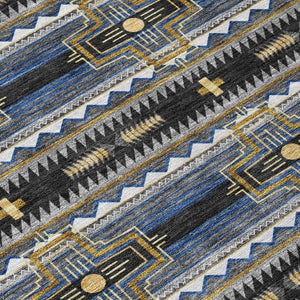 8x10 Tribal Geometric Polyester Area Rug Stain Resistant for Indoor Outdoor Spaces