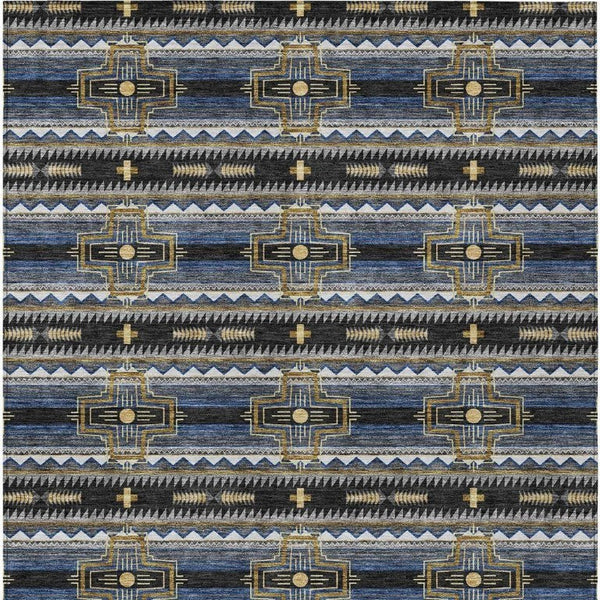 10 X 14 Tribal Pattern Polyester Area Rug Washable Stain Resistant Indoor Outdoor
