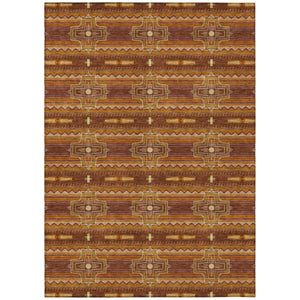 HomeRoots 8 Ft X 10 Ft Tribal Polyester Indoor Outdoor Rug Stain Resistant for Patio or Living Room 736627