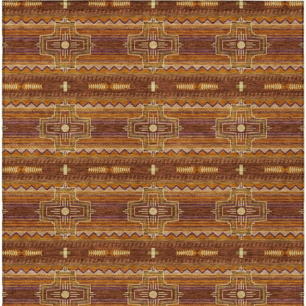8 Ft X 10 Ft Tribal Polyester Indoor Outdoor Rug Stain Resistant for Patio or Living Room