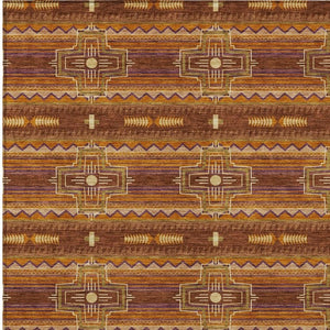8 Ft X 10 Ft Tribal Polyester Indoor Outdoor Rug Stain Resistant for Patio or Living Room
