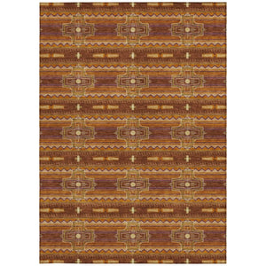 9 X 12 Tribal Pattern Polyester Area Rug for Indoor Outdoor High Traffic Spaces