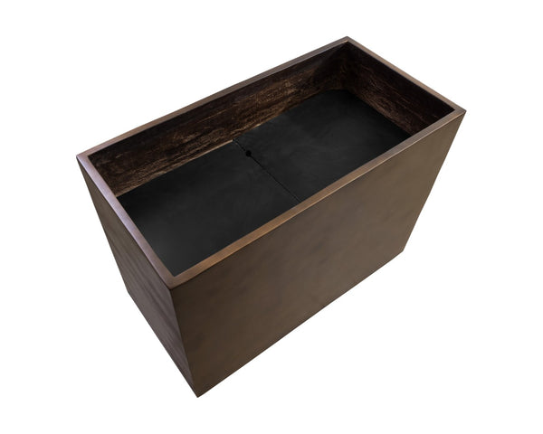 Sunpan LEILANI PLANTER - ELEGANT MODERN RECTANGULAR DESIGN FOR INDOOR AND OUTDOOR SPACES, ANTIQUE BRONZE Gold 111139