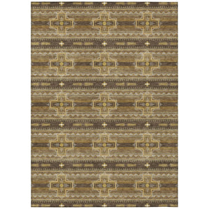HomeRoots 8 X 10 Tribal Pattern Polyester Area Rug Washable Stain Resistant Indoor Outdoor Use 736633