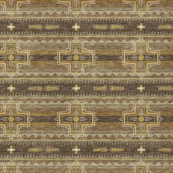8 X 10 Tribal Pattern Polyester Area Rug Washable Stain Resistant Indoor Outdoor Use
