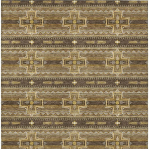 8 X 10 Tribal Pattern Polyester Area Rug Washable Stain Resistant Indoor Outdoor Use