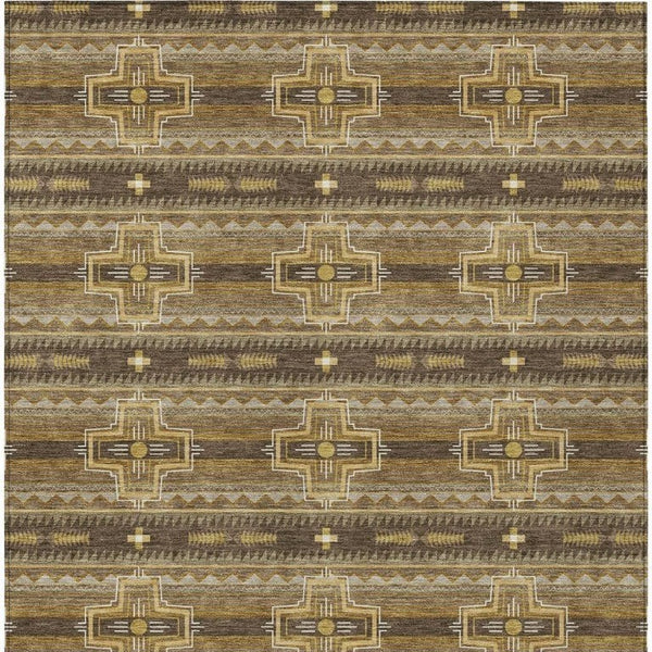 8 X 10 Tribal Pattern Polyester Area Rug Washable Stain Resistant Indoor Outdoor Use