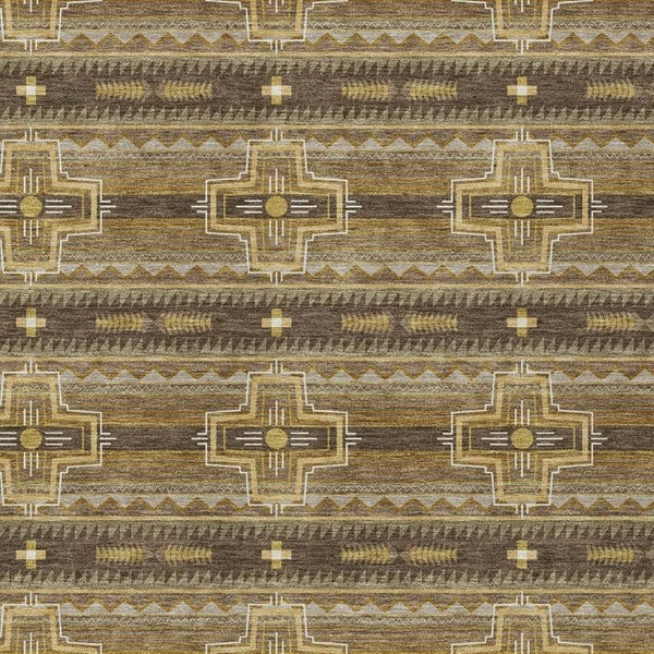 8 X 10 Tribal Pattern Polyester Area Rug Washable Stain Resistant Indoor Outdoor Use