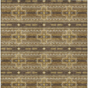 8 X 10 Tribal Pattern Polyester Area Rug Washable Stain Resistant Indoor Outdoor Use