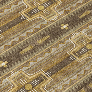 8 X 10 Tribal Pattern Polyester Area Rug Washable Stain Resistant Indoor Outdoor Use