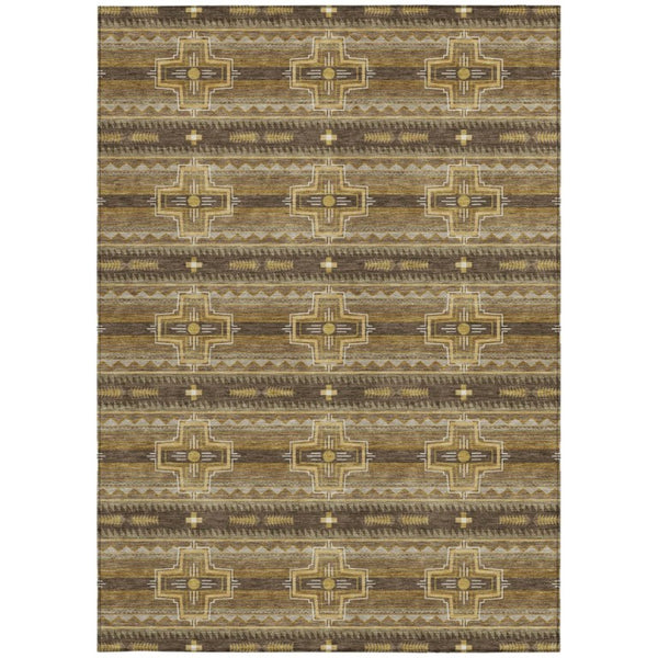 10 X 14 Tribal Polyester Area Rug Stain Resistant Washable for Indoor Outdoor Use