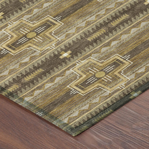10 X 14 Tribal Polyester Area Rug Stain Resistant Washable for Indoor Outdoor Use