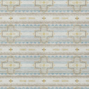 5x8 Ivory Cream Tribal Polyester Area Rug Stain Resistant for Indoor Outdoor Use
